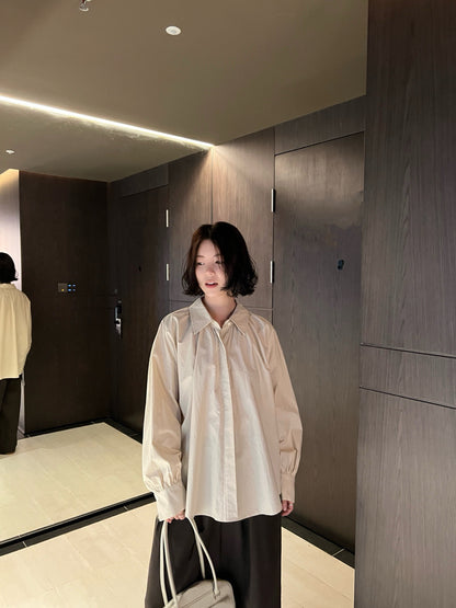 // 暗扣打褶設計側廓型鬆弛感簡約SH