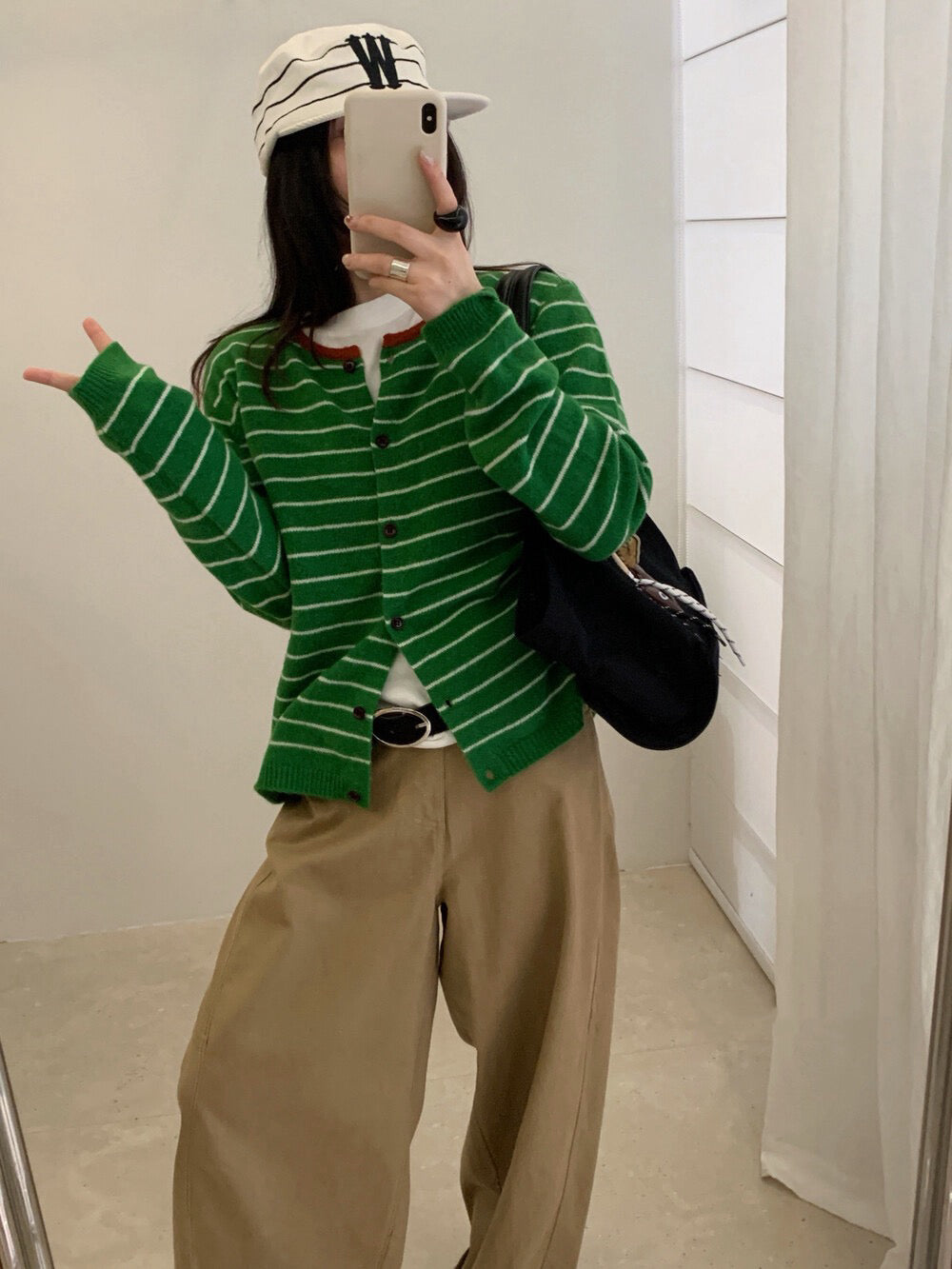 // 100%wool復古撞色包邊間條CD