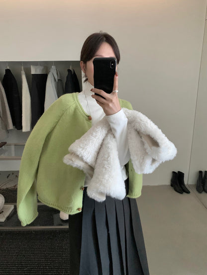 // 質感木質鈕扣落肩CD