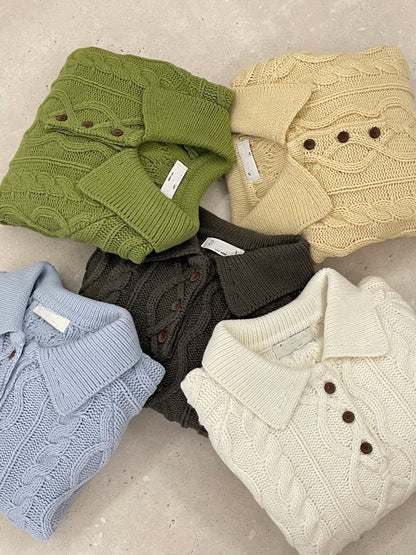 // 復古感重工麻花鈕扣翻領NT