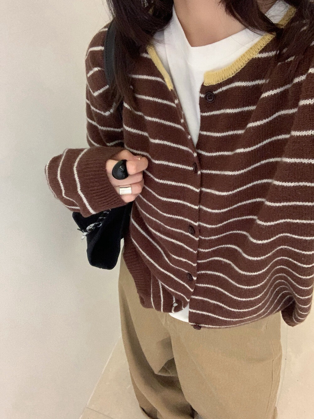 // 100%wool復古撞色包邊間條CD