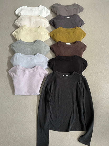 // 12色親膚秋冬百搭彈性TEE