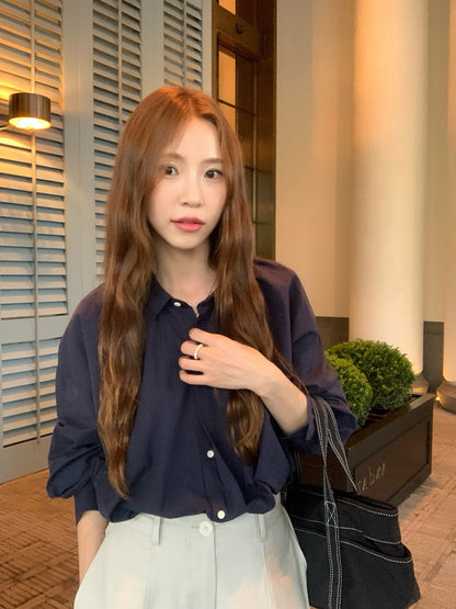 // 暗扣打褶設計側廓型鬆弛感簡約SH