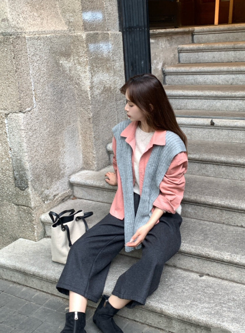 // 連披肩燈芯絨中短款SH