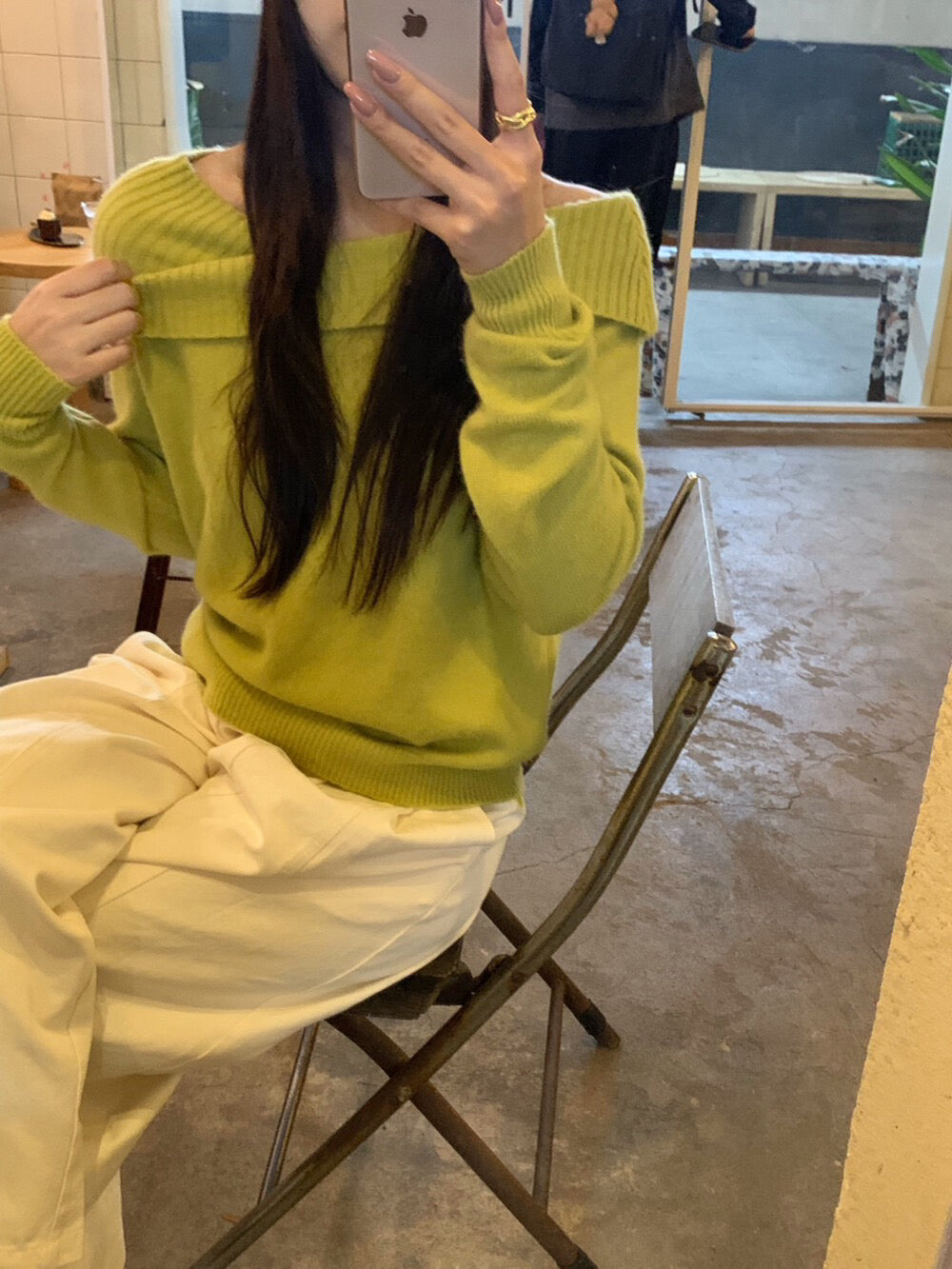 // 50%羊毛設計感領子針織NT