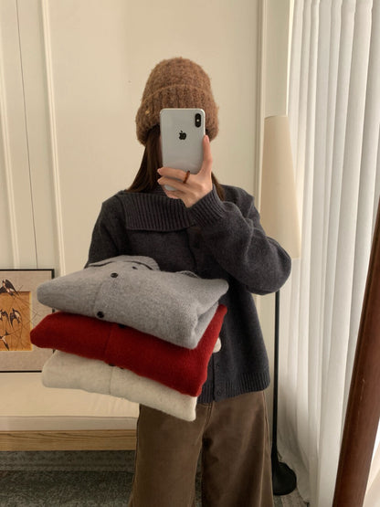 // 30%raccoon特別領口排扣毛衣