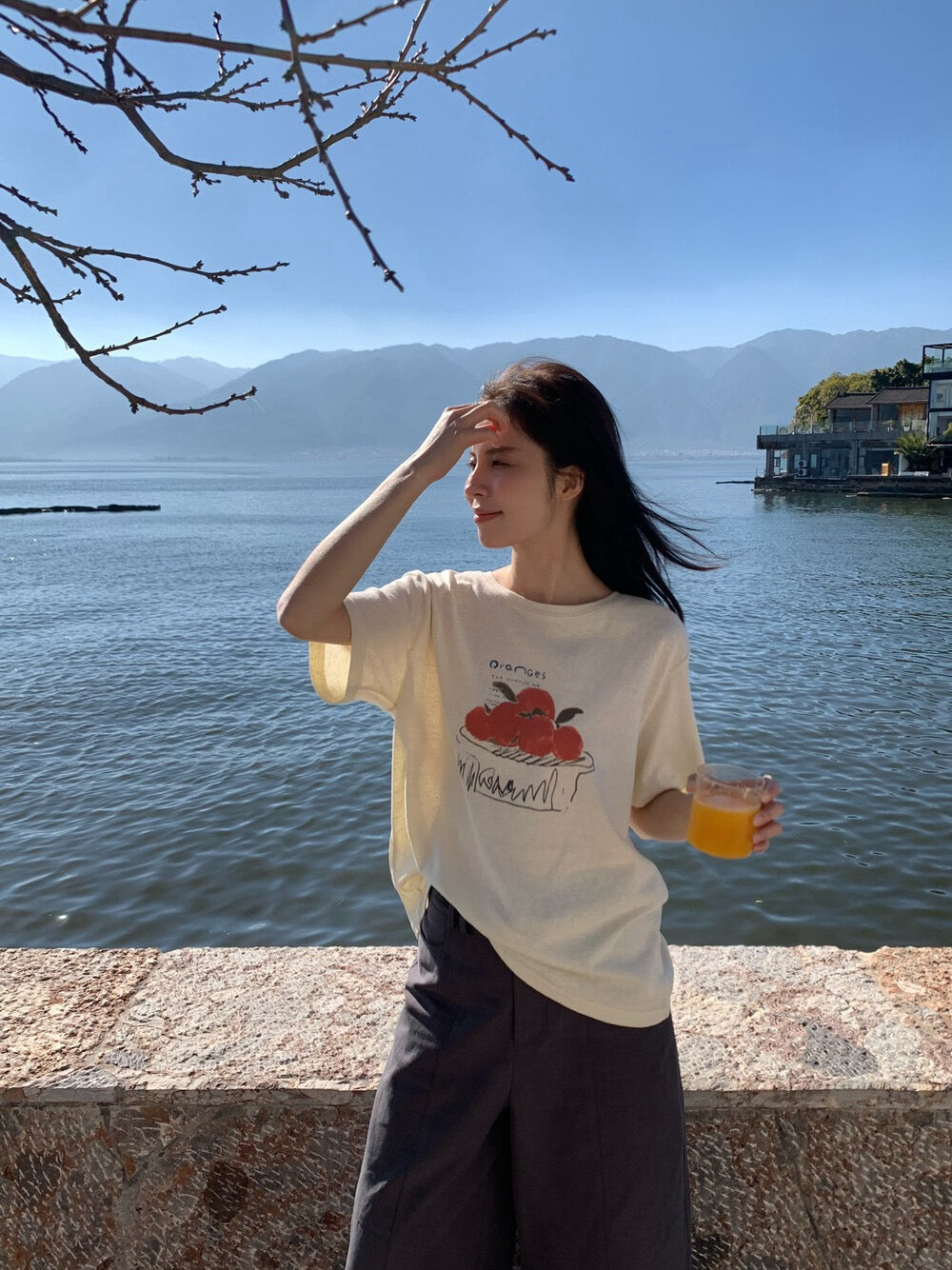 🍅 水果印花圖案棉質TEE￼