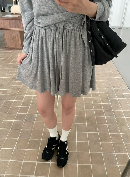 // 慵懶休閒風lyocell麻半拉鍊TEE+裙套裝