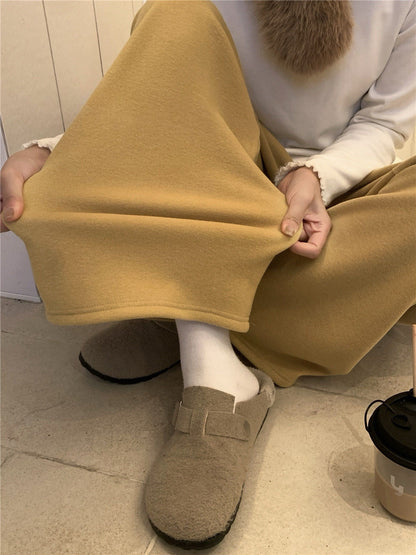 // 大彈性親膚加絨休閒褲