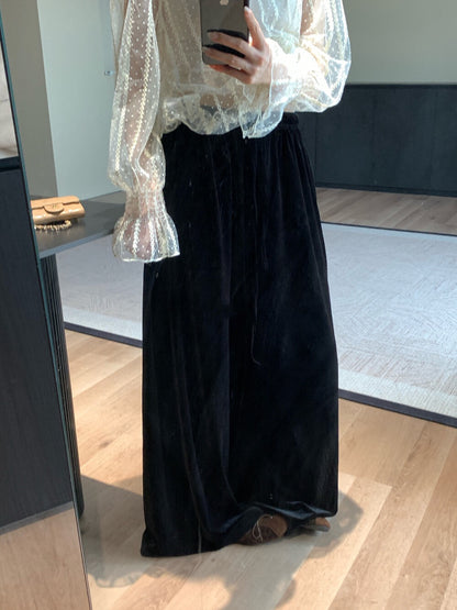 // 氣質絲絨休閒全長褲