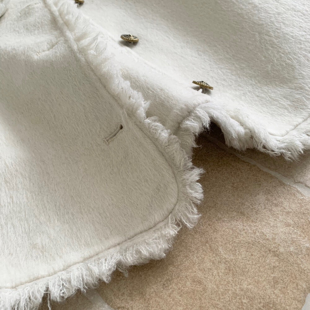 回饋價！// 氣質流蘇邊小香風100%羊毛雙面手工外套