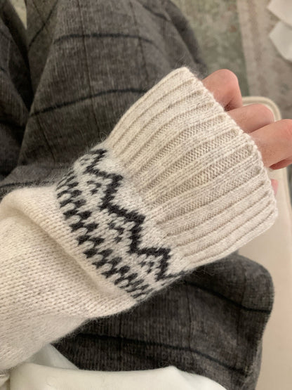 // 30%綿羊毛屬於聖誕的花紋包邊翻領拉鍊CD