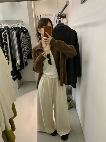 // 可立領上下拉鍊冷外套