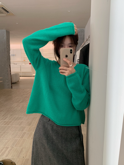 // 卷卷邊直坑紋14色短款NT