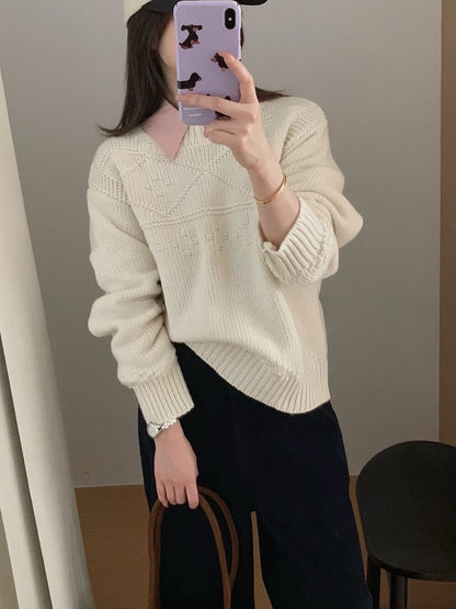 // 菱格織紋高級感圓領NT