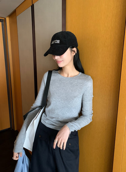 // 桑蠶絲+絲光羊毛親膚顯瘦薄針織￼