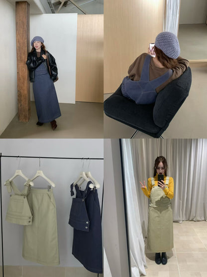 // 可拆開穿的工人裙兩件套