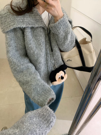 // 10%羊毛圈圈絨大翻領CD