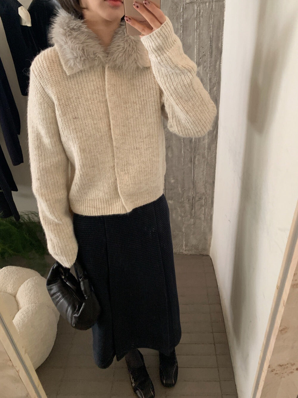 // 20%羊毛高質可拆毛毛領CD