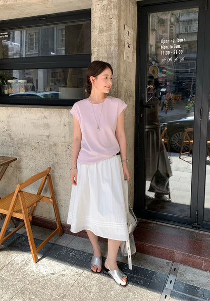 // 遮肩小飛袖lyocell棉TEE