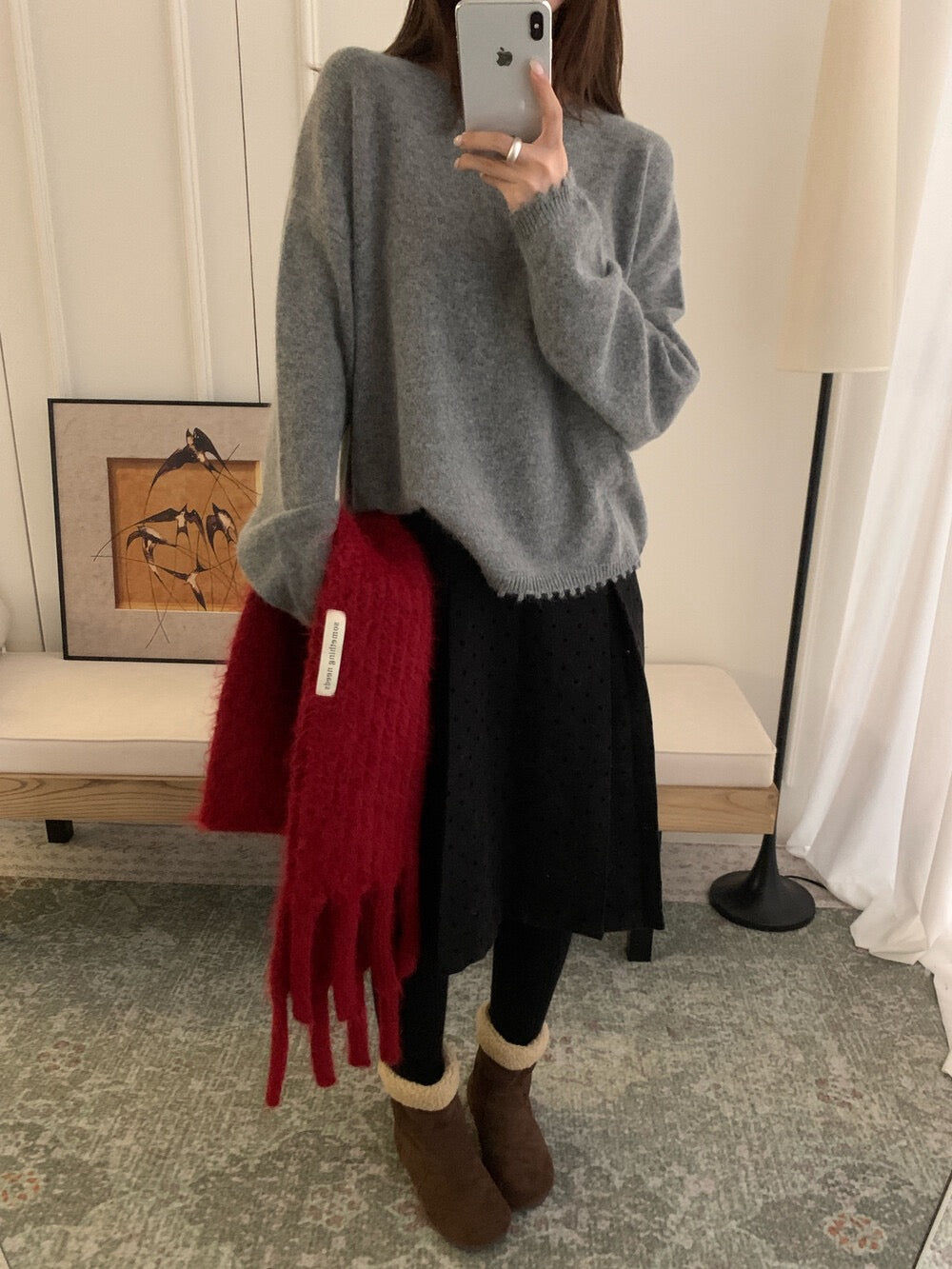 // 30%綿羊毛不規則鬚鬚邊毛衣