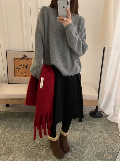 // 30%綿羊毛不規則鬚鬚邊毛衣