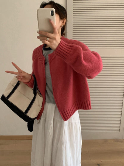 // 檔口爆款10色落肩拉鍊圓領CD