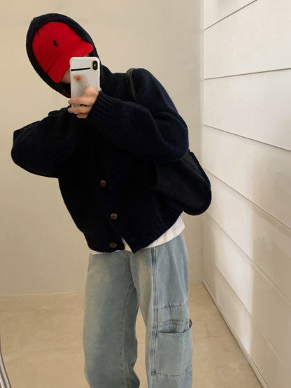 // 八色織紋邊連帽冷外套