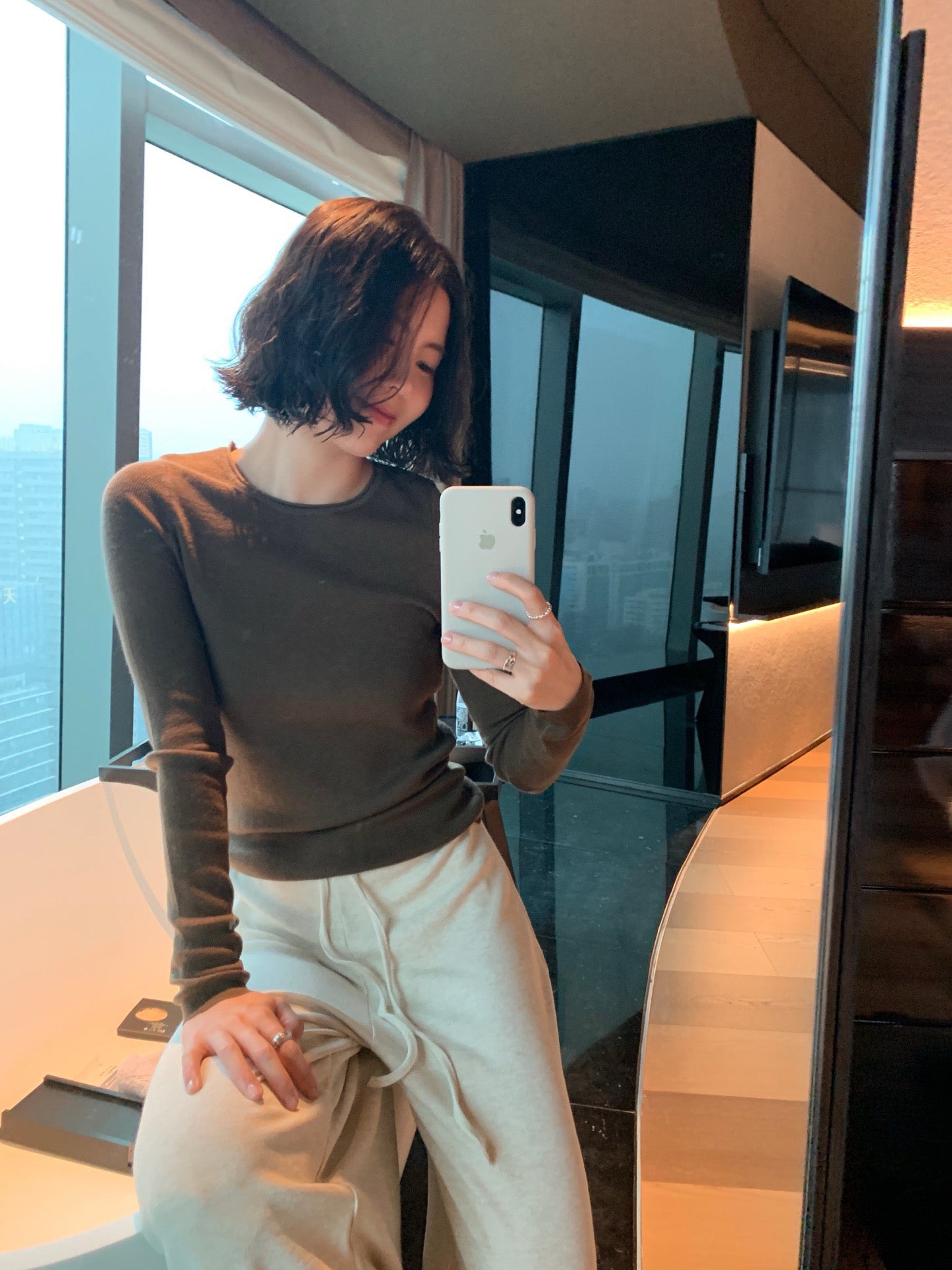 // 桑蠶絲+絲光羊毛親膚顯瘦薄針織￼