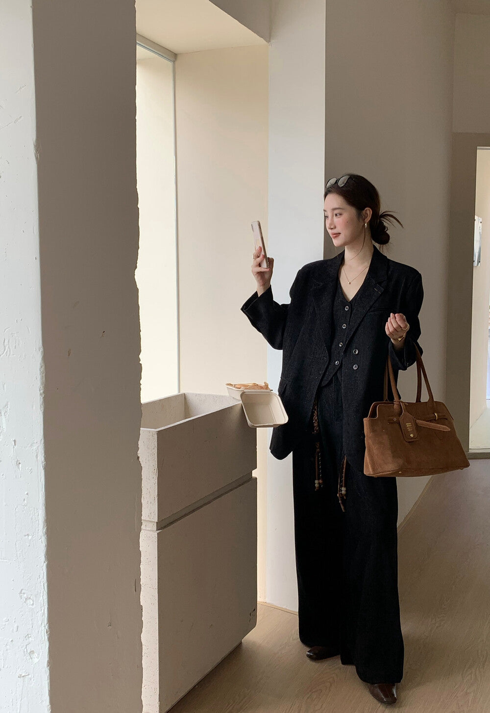 // 超美雪尼爾絨馬甲+褲+外套SET(外套可分開單買)