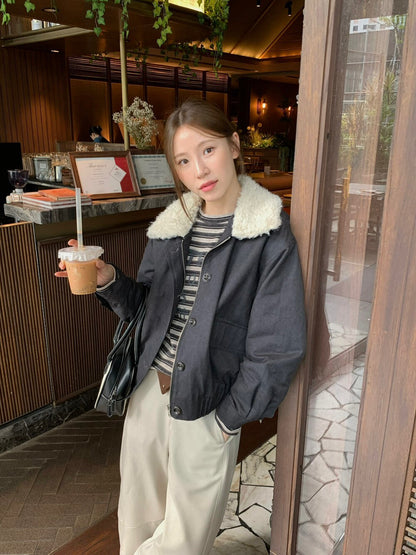 // 帥帥毛毛領夾棉飛行外套