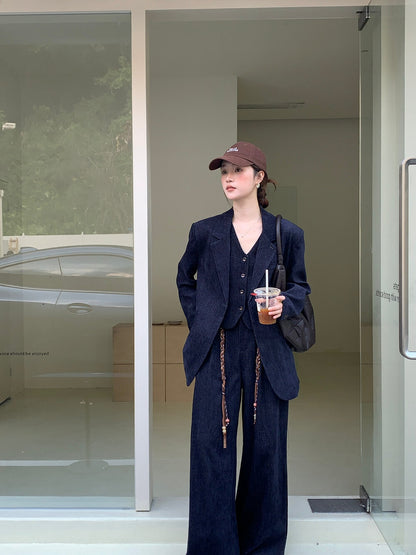 // 超美雪尼爾絨馬甲+褲+外套SET(外套可分開單買)