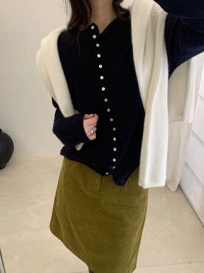 // 40%wool卷卷邊7色排扣CD