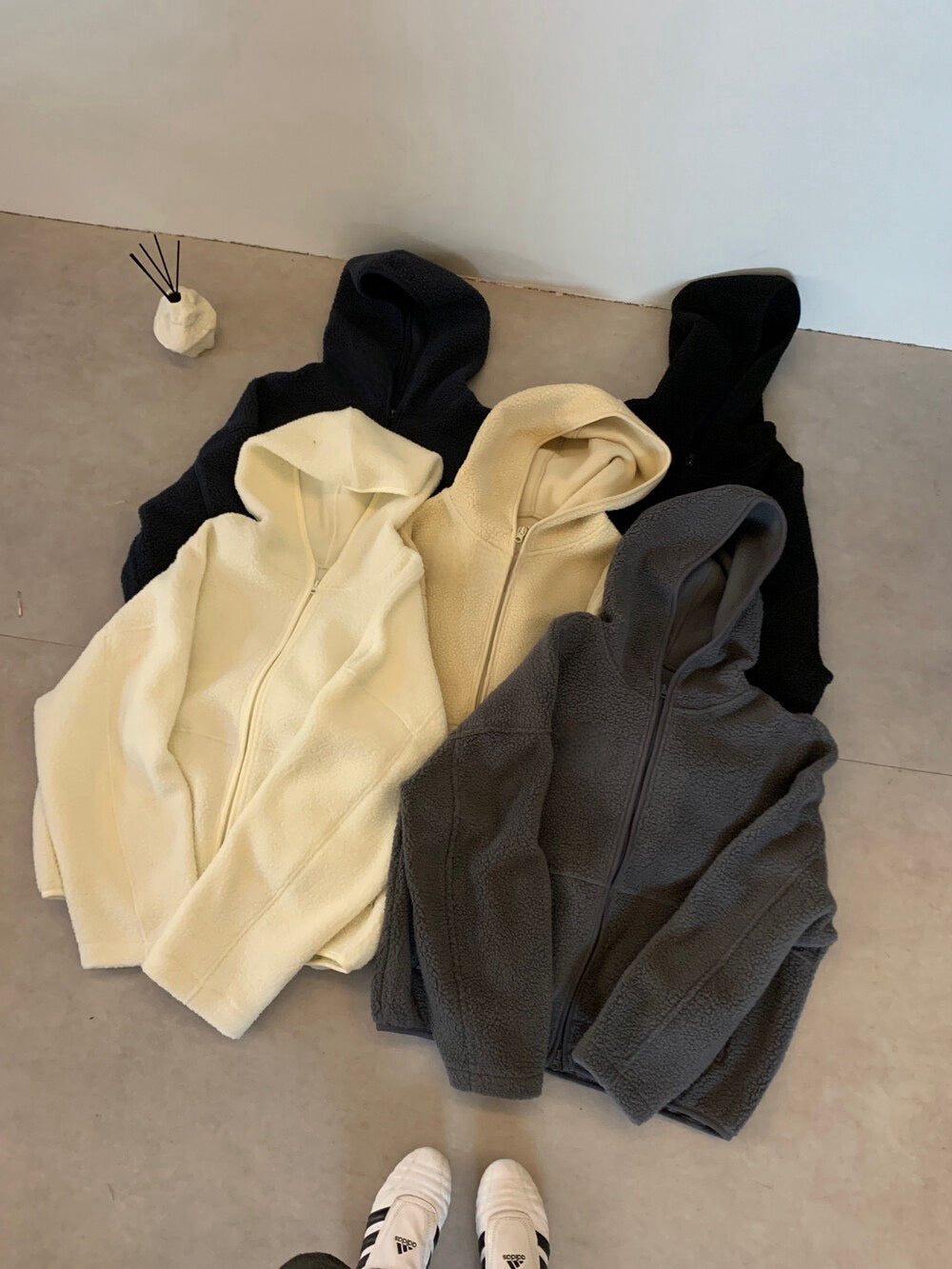 // 休閒感羊羔毛連帽外套