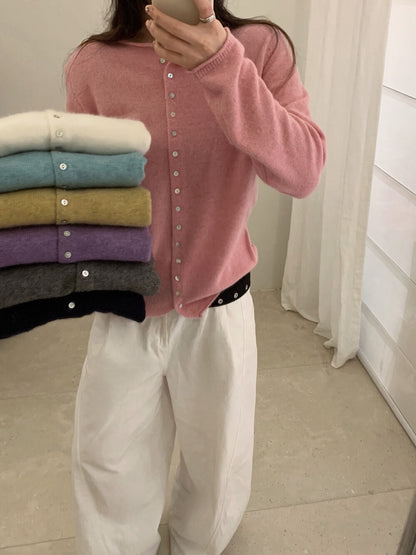 // 40%wool卷卷邊7色排扣CD