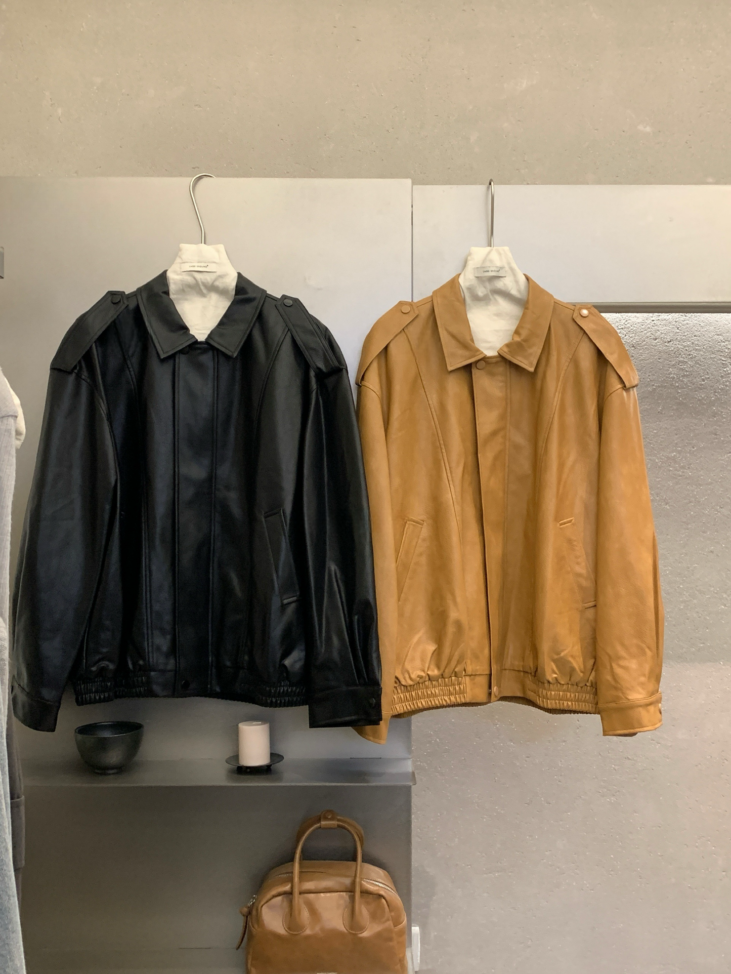 // 復古帥氣彷皮機車外套