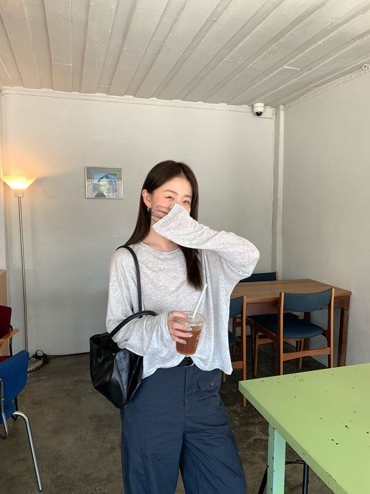 // 親膚lyocell肌理感插肩TEE