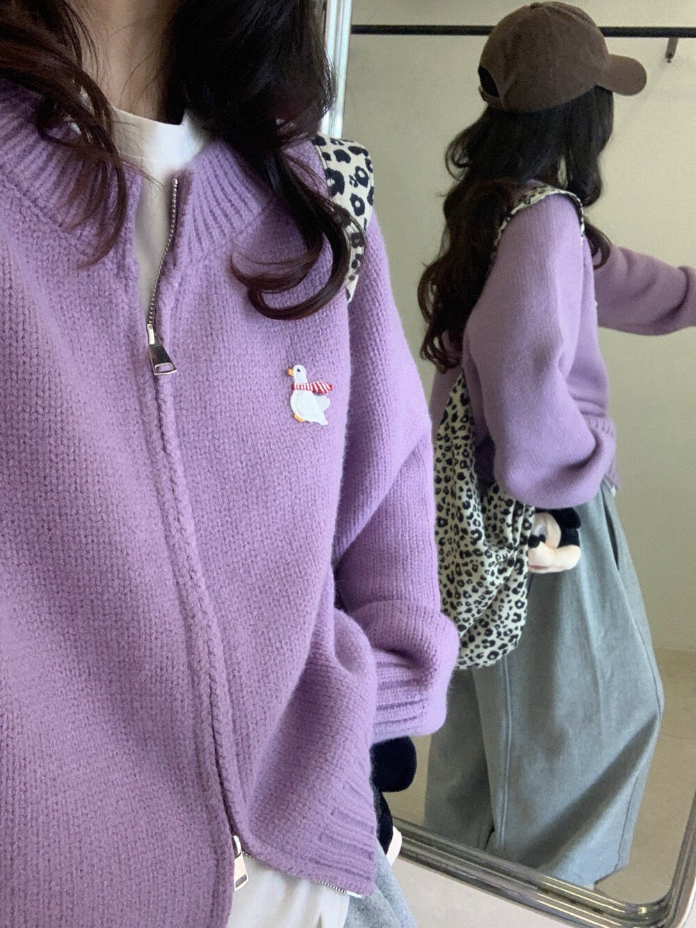 // 可愛動物刺繡上下拉鍊CD