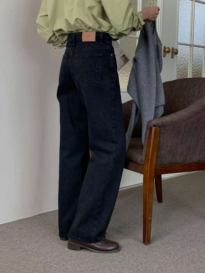 // premium black washing denim