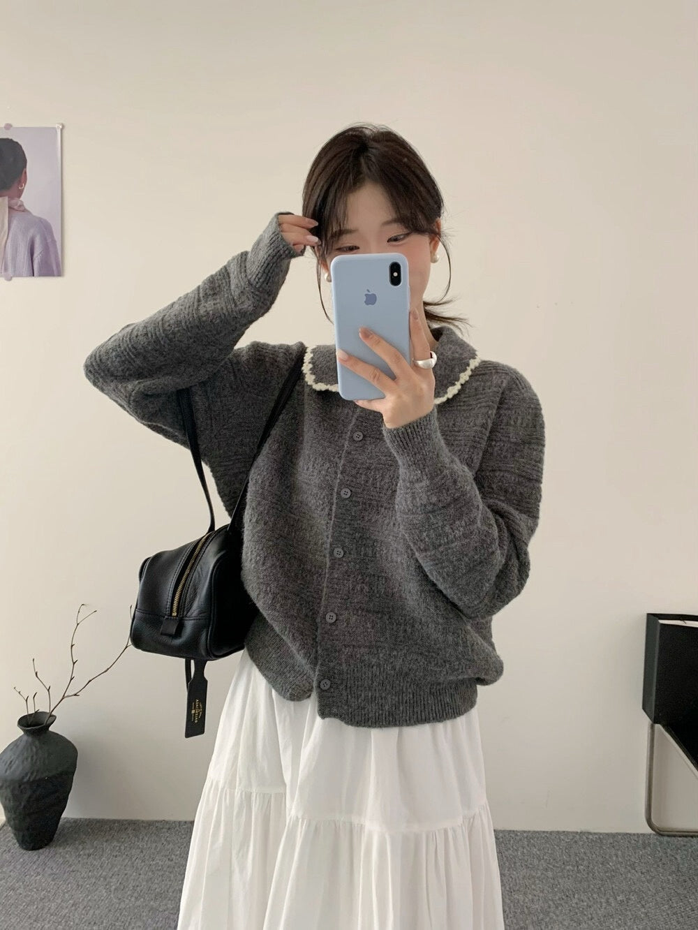 // 超精緻鈎花邊圓翻領特別織紋CD