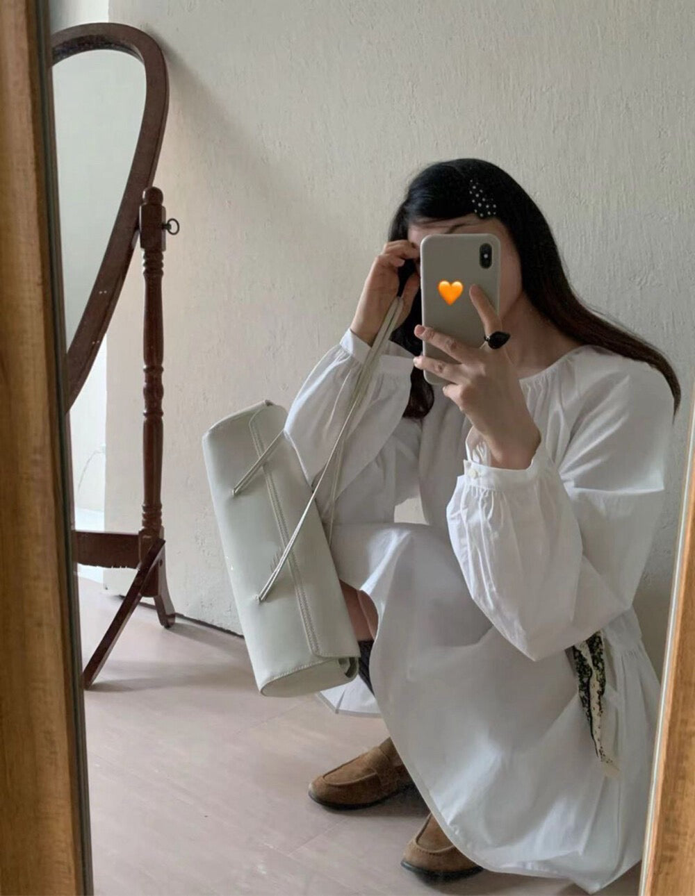 // 圓領落肩法式疊穿必入OPS