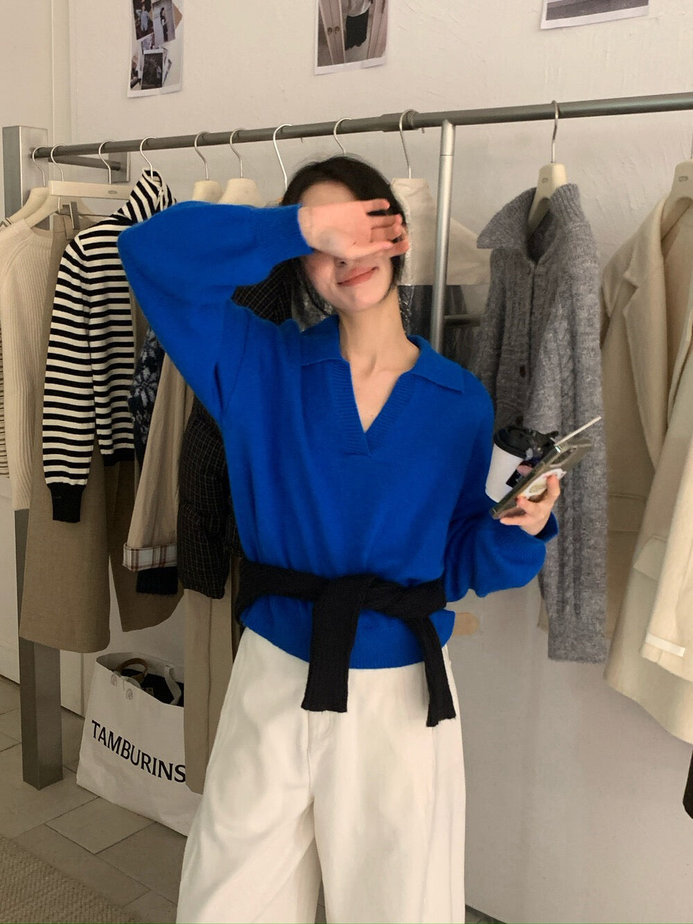 // 8%羊毛高級感小V翻領NT