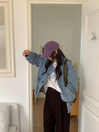 // 慵懶寬鬆超韓牛仔外套