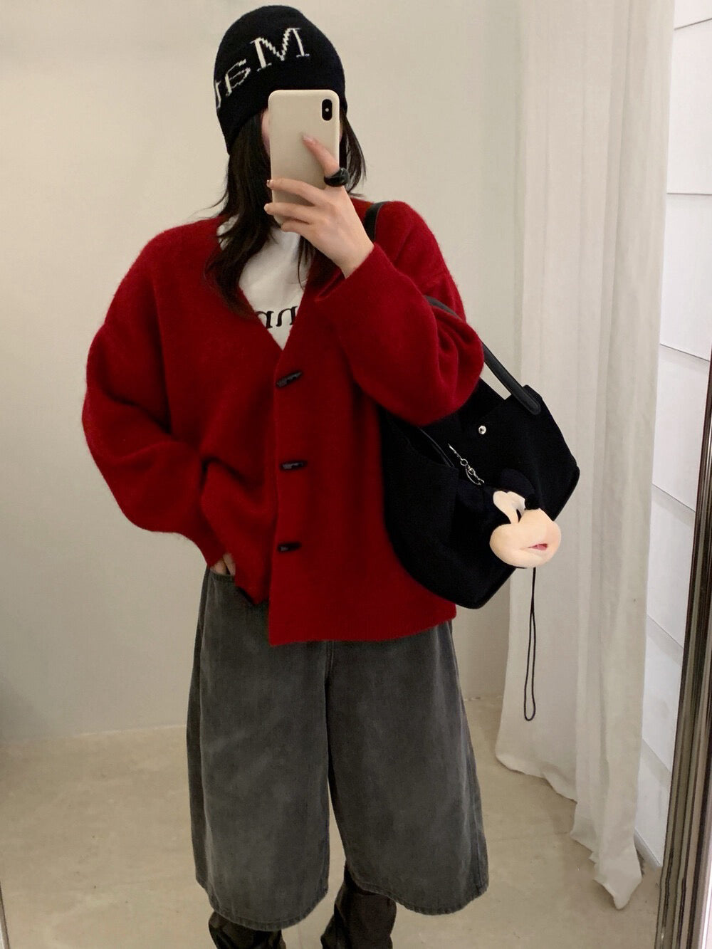 // 超軟糯寬鬆中長牛角鈕CD