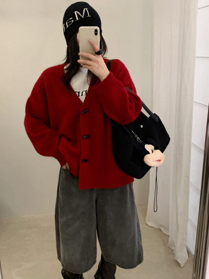 // 超軟糯寬鬆中長牛角鈕CD