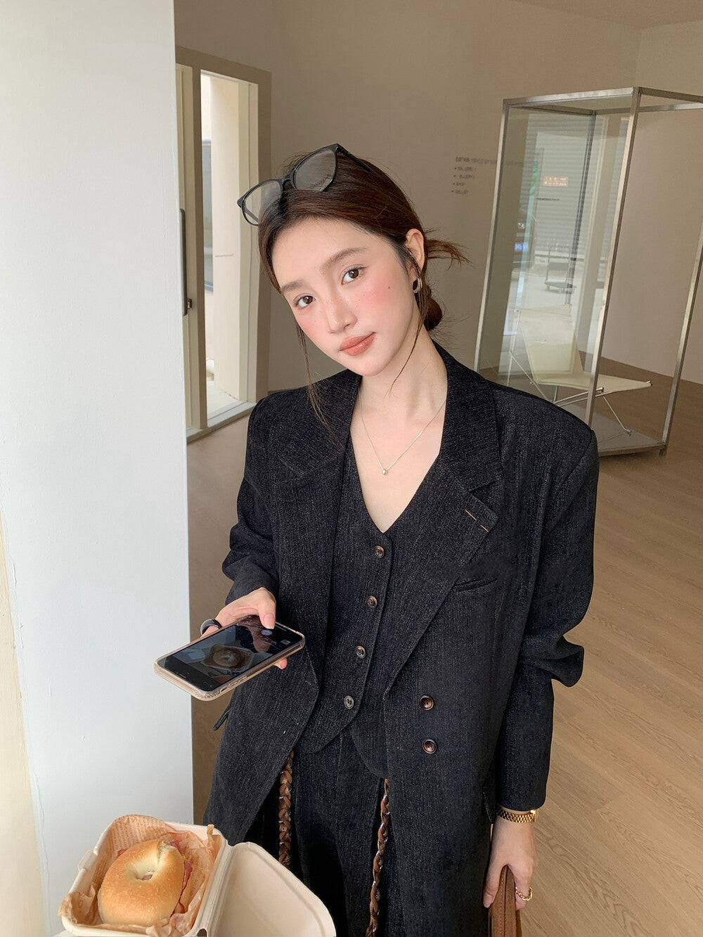 // 超美雪尼爾絨馬甲+褲+外套SET(外套可分開單買)