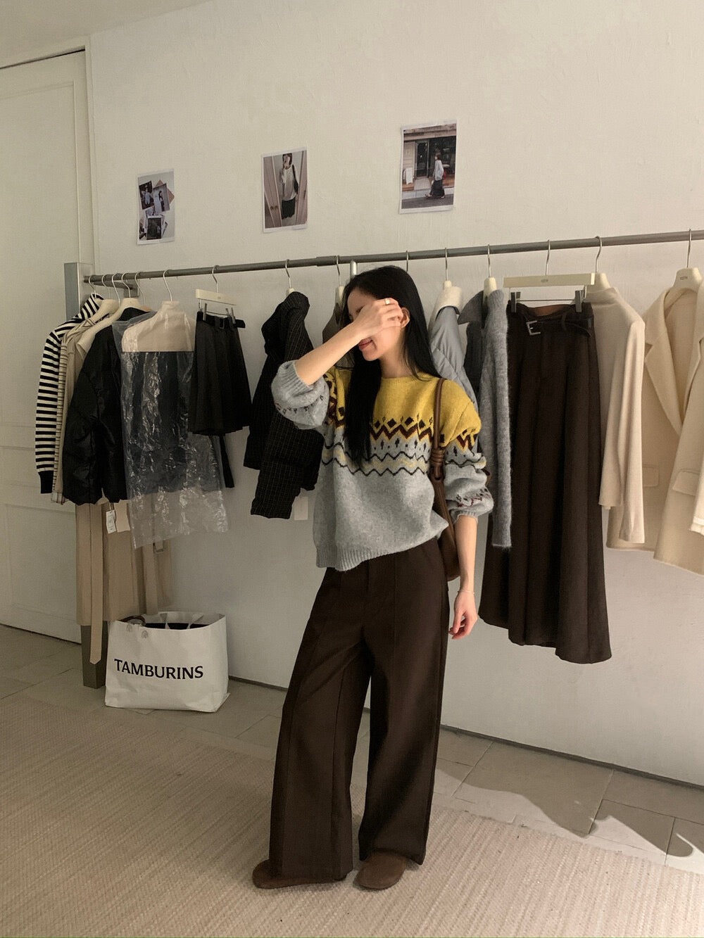 // 褲型超美中線設計直筒褲