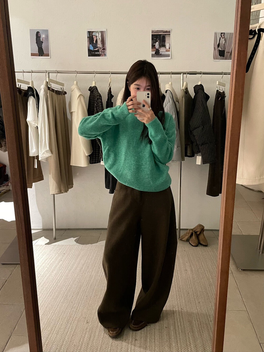 // 軟糯感糖果色系圓領毛衣