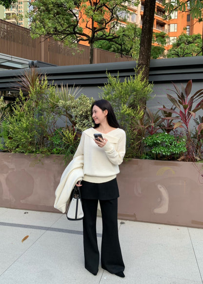 // 50%羊毛設計感領子針織NT