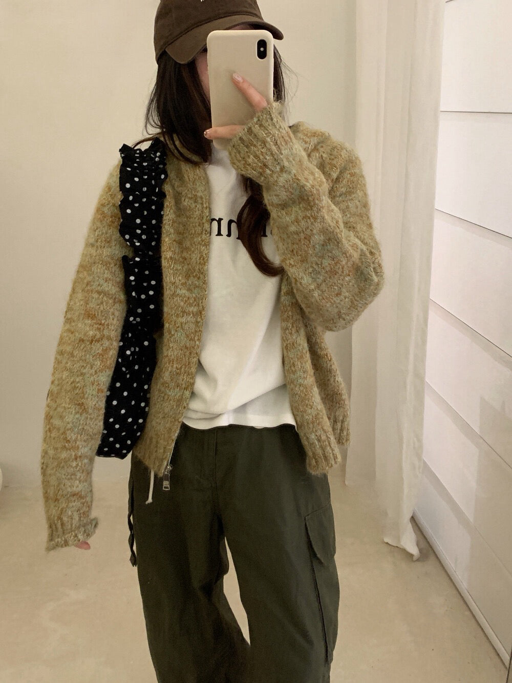 // 8%wool花線上下拉鍊連帽CD